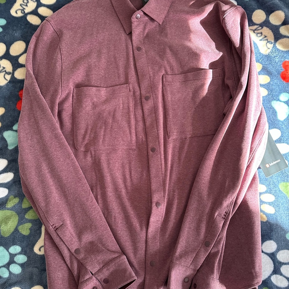 lululemon athletica Men's Button-Front Soft Knit Over Shirt in Plum